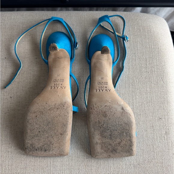 A.W.A.K.E. MODE Delta Leather Strappy Sandal in Blue - Picture 6 of 7